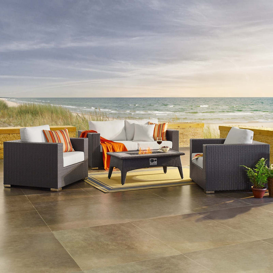 Convene 4 Piece Set Outdoor Patio with Fire Pit by Modway