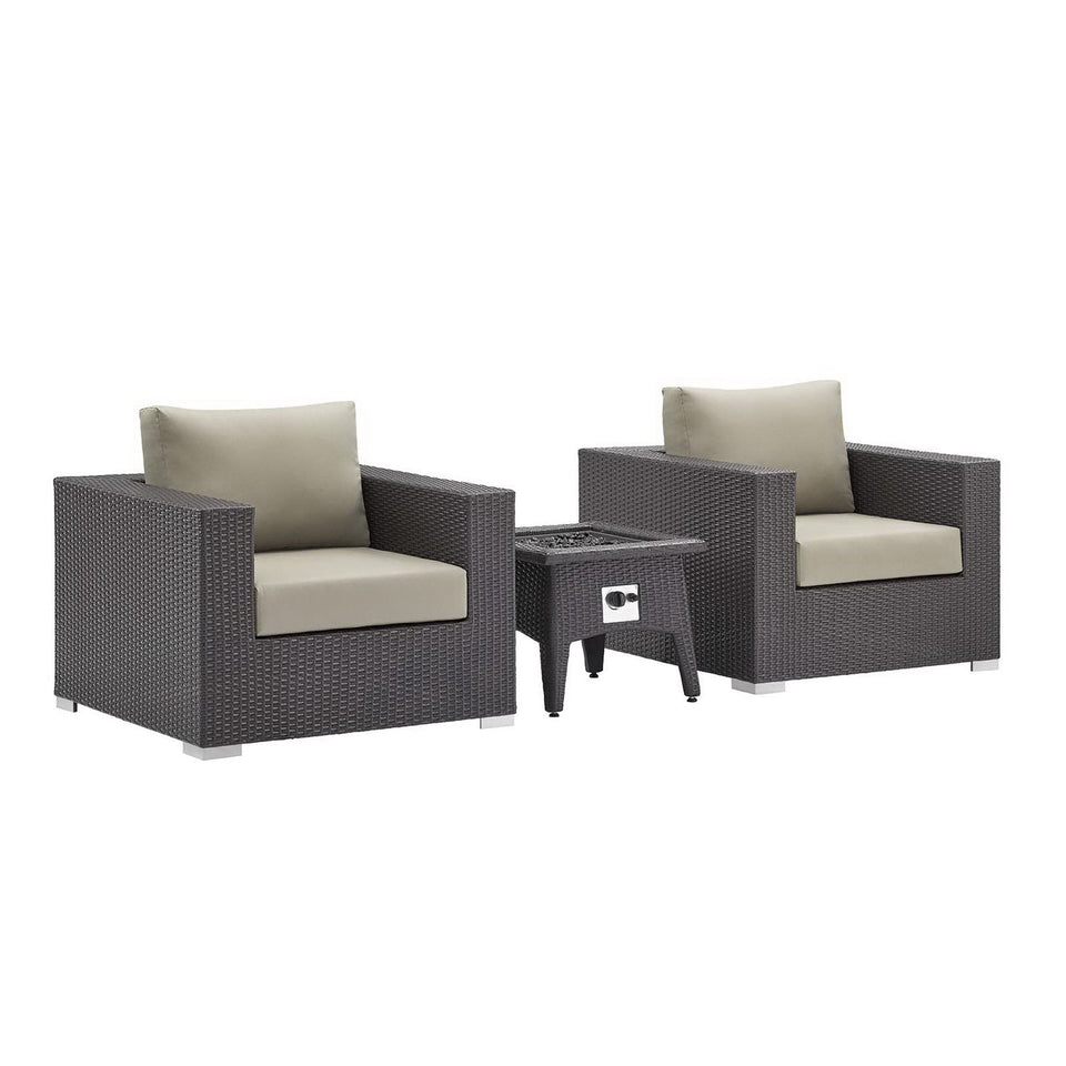 Convene 3 Piece Set Outdoor with Fire Pit by Modway