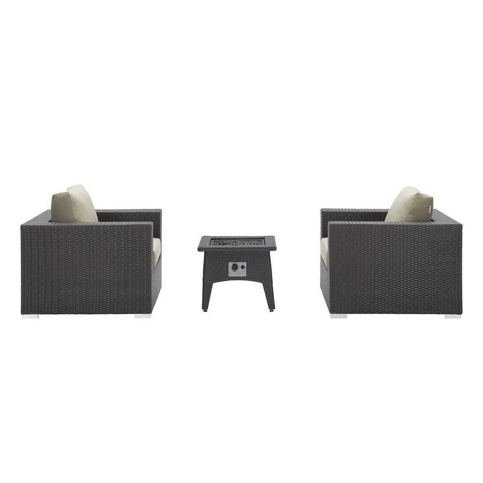 Convene 3 Piece Set Outdoor with Fire Pit by Modway