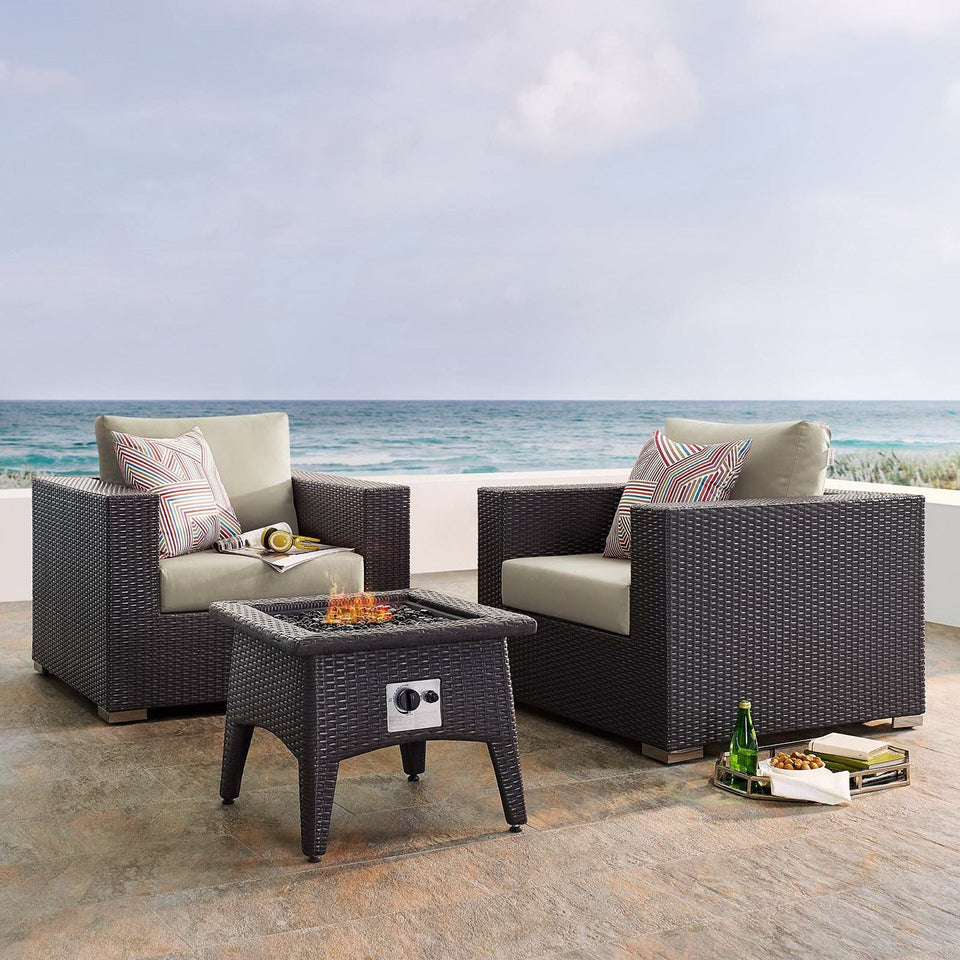 Convene 3 Piece Set Outdoor with Fire Pit by Modway