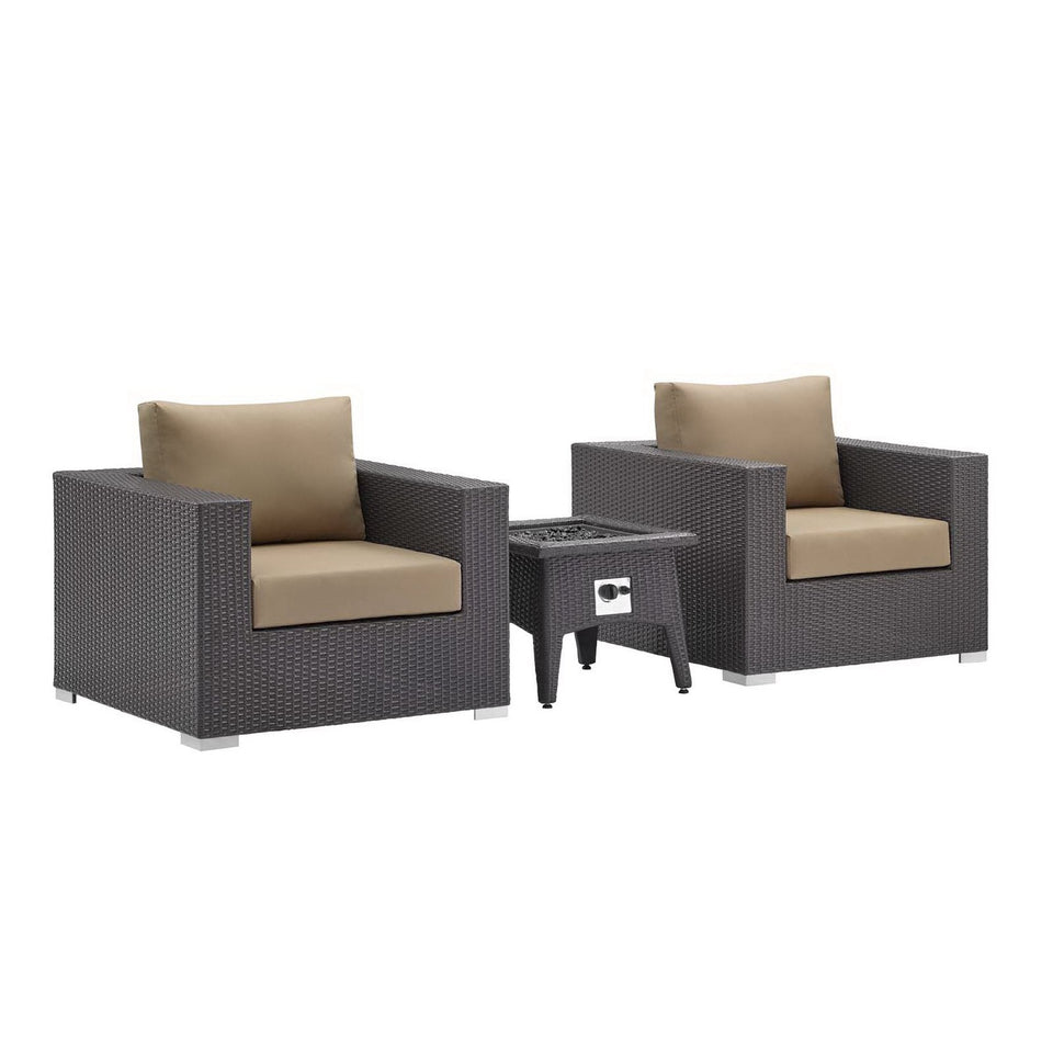 Convene 3 Piece Set Outdoor with Fire Pit by Modway
