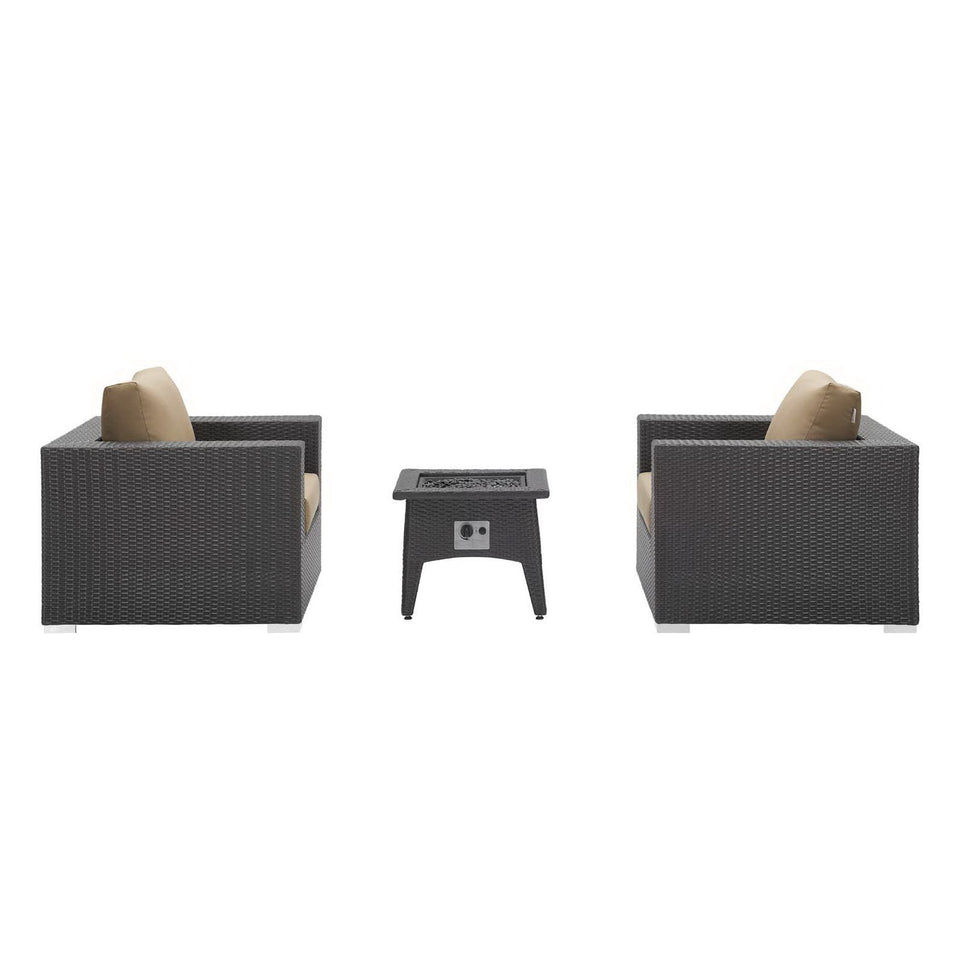 Convene 3 Piece Set Outdoor with Fire Pit by Modway