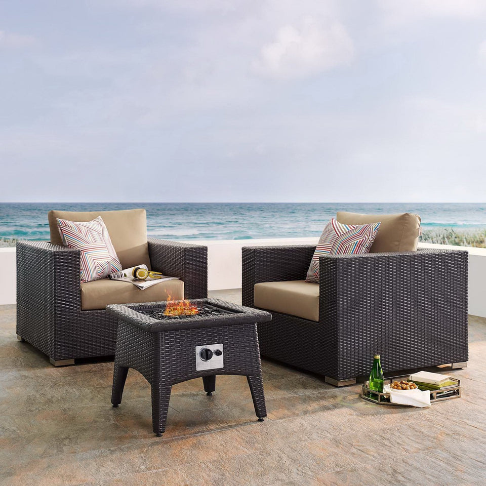 Convene 3 Piece Set Outdoor with Fire Pit by Modway
