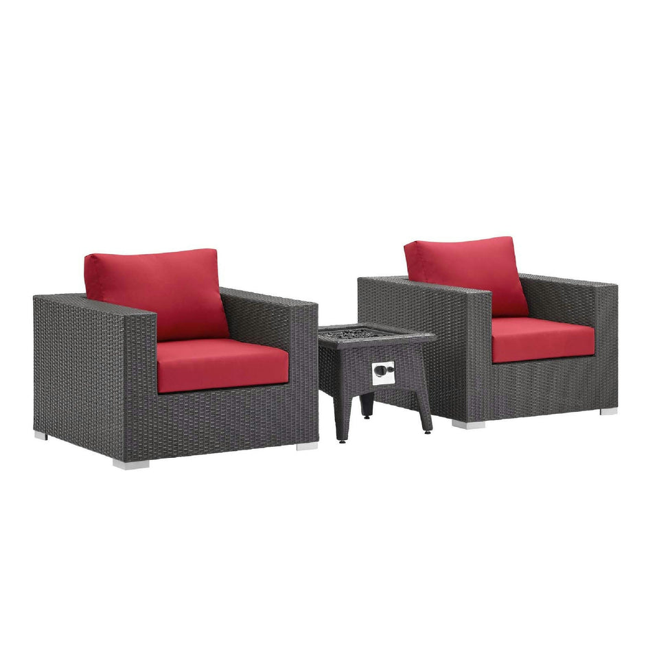 Convene 3 Piece Set Outdoor with Fire Pit by Modway