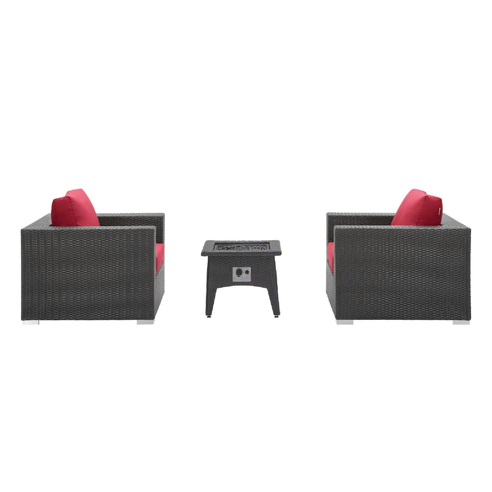 Convene 3 Piece Set Outdoor with Fire Pit by Modway