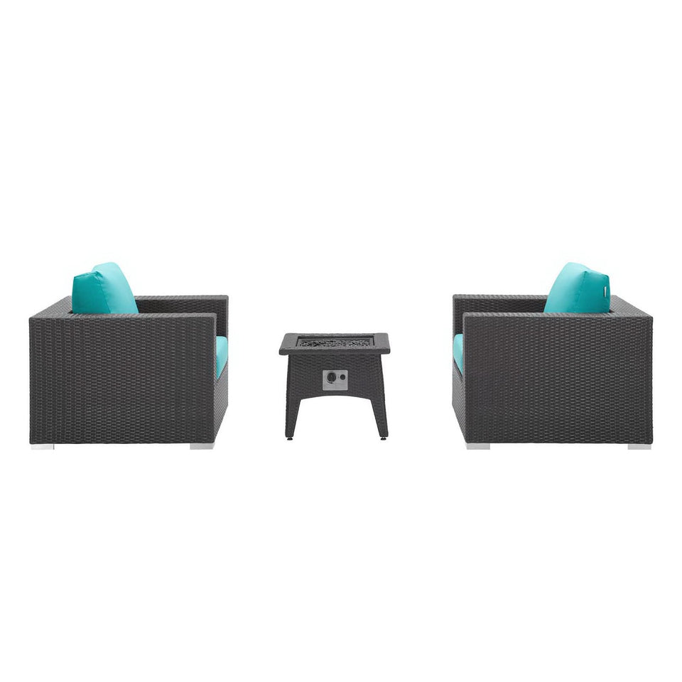 Convene 3 Piece Set Outdoor with Fire Pit by Modway
