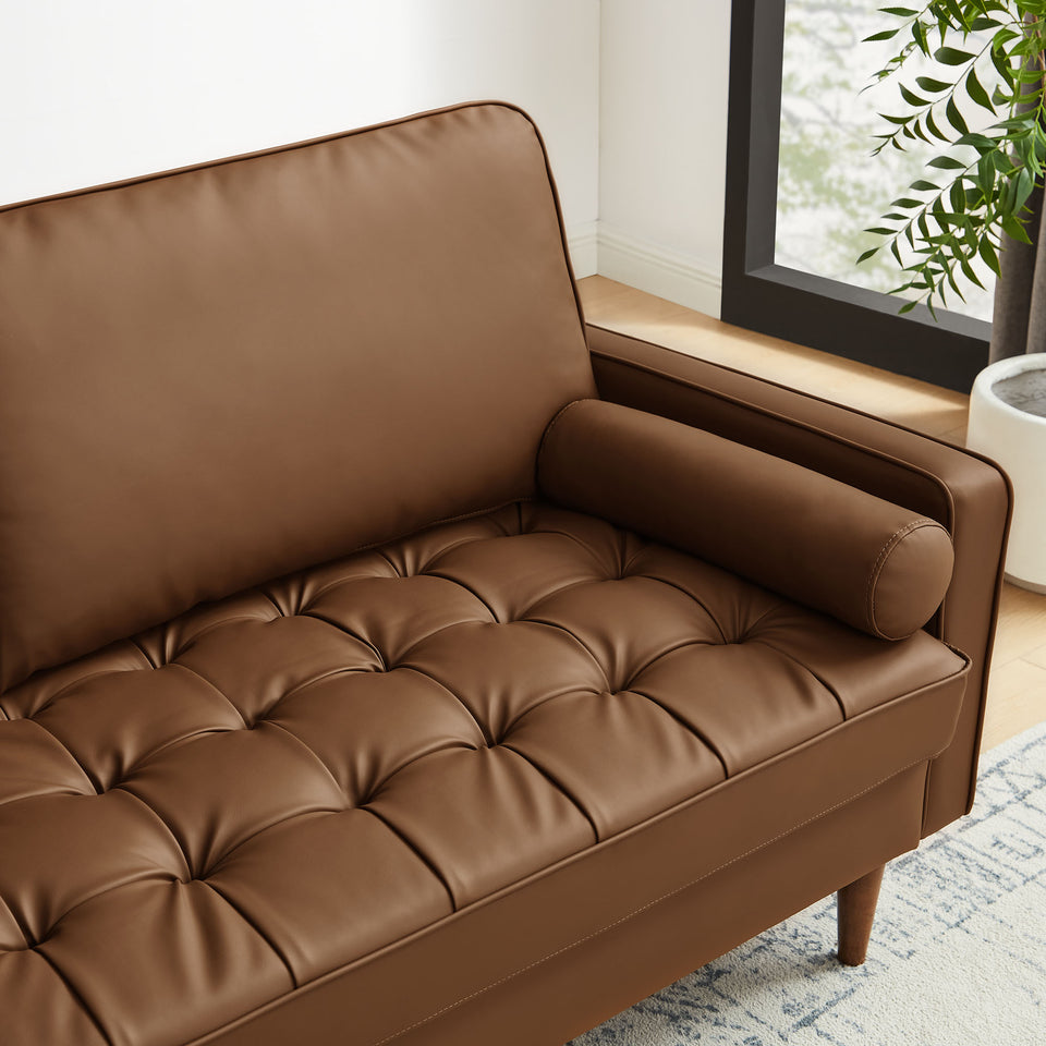 Valour Tufted Vegan Leather Sofa by Modway