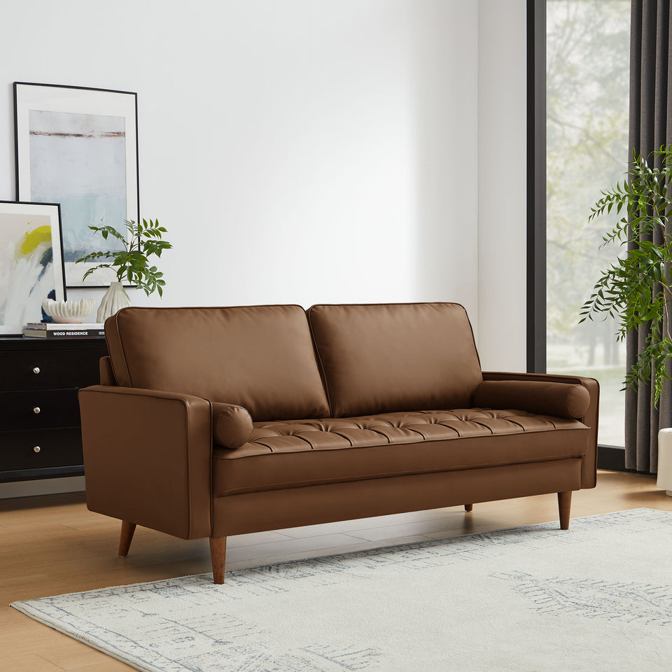 Valour Tufted Vegan Leather Sofa by Modway