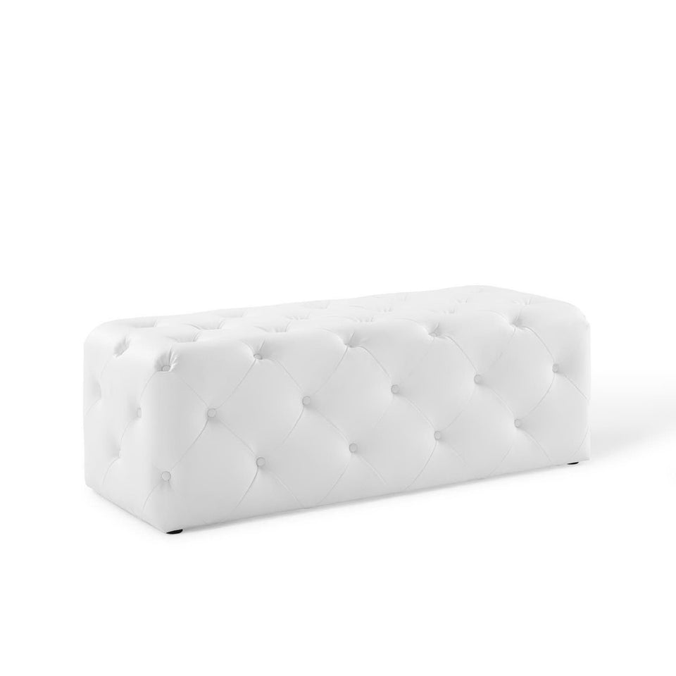 Amour 48" Tufted Button Entryway Faux Leather Bench by Modway