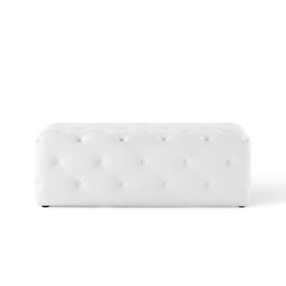Amour 48" Tufted Button Entryway Faux Leather Bench by Modway
