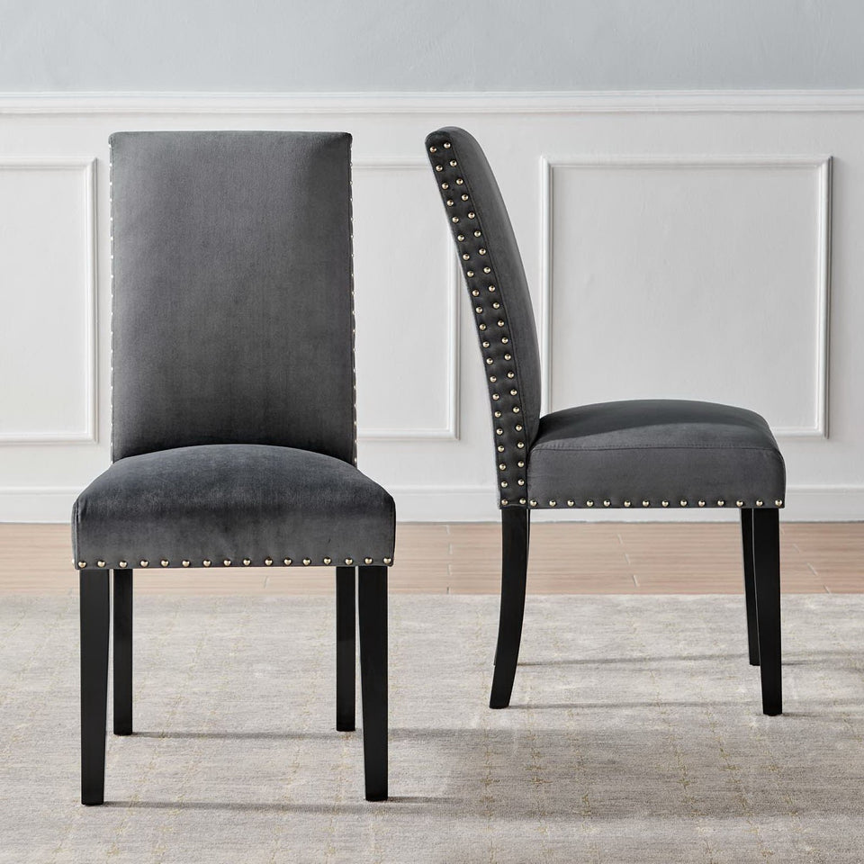 Parcel Performance Velvet Dining Side Chairs Set of 2 by Modway