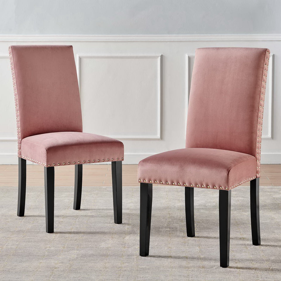 Parcel Performance Velvet Dining Side Chairs Set of 2 by Modway