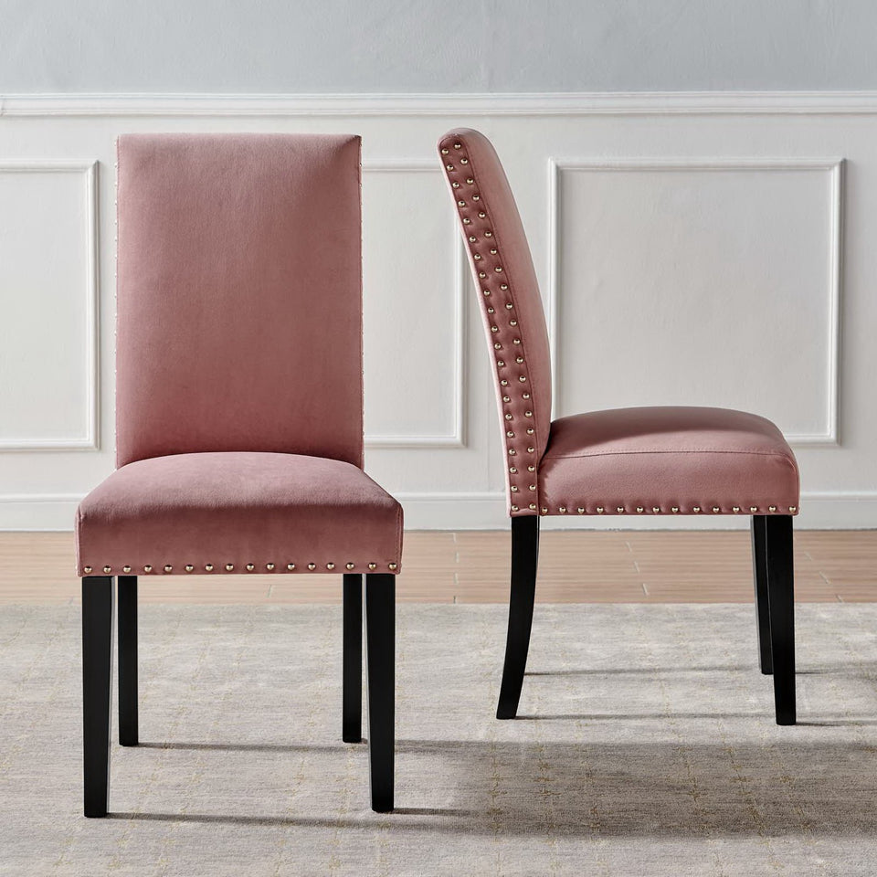 Parcel Performance Velvet Dining Side Chairs Set of 2 by Modway