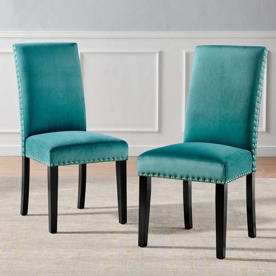 Parcel Performance Velvet Dining Side Chairs Set of 2 by Modway