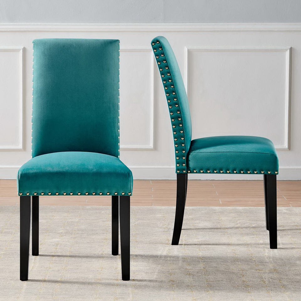 Parcel Performance Velvet Dining Side Chairs Set of 2 by Modway