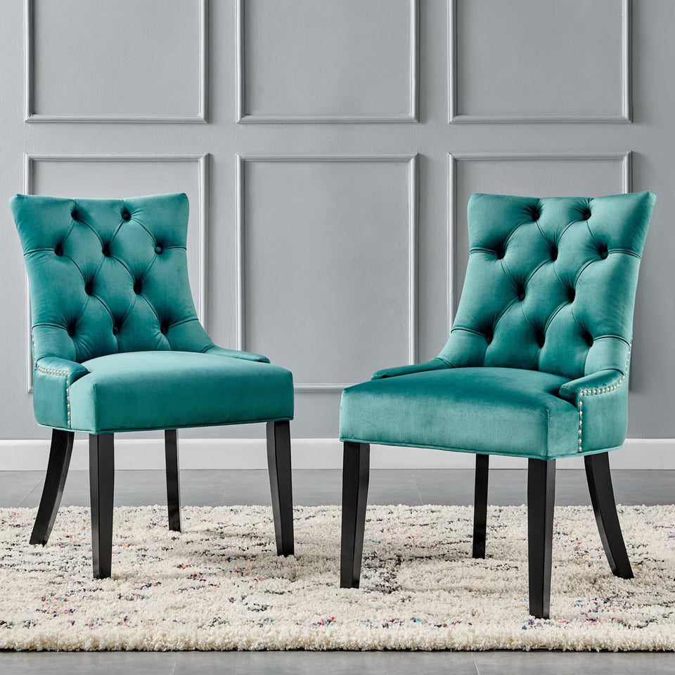 Regent Tufted Performance Velvet Dining Side Chairs Set of 2 by Modway
