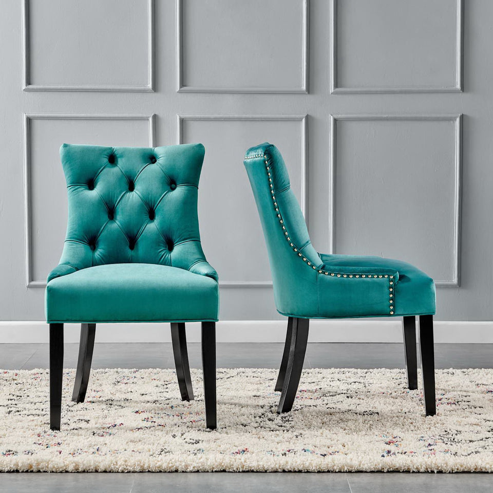 Regent Tufted Performance Velvet Dining Side Chairs Set of 2 by Modway