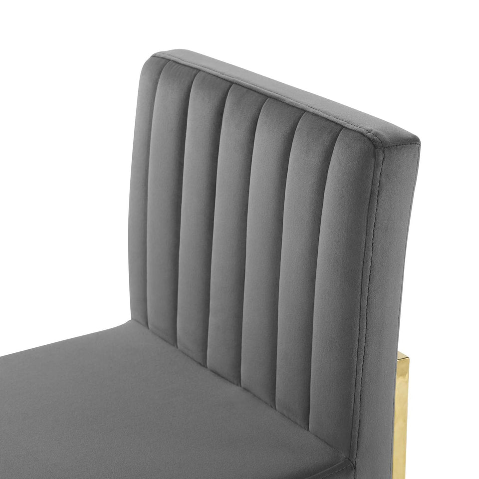Carriage Channel Tufted Sled Base Performance Velvet Dining Chair by Modway