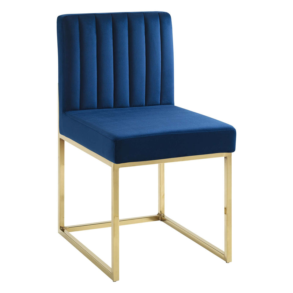 Carriage Channel Tufted Sled Base Performance Velvet Dining Chair by Modway