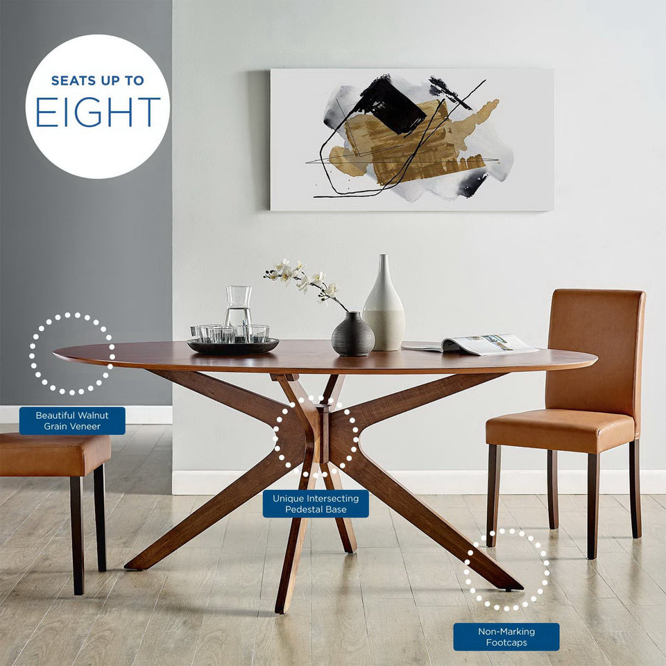 Crossroads 71" Oval Wood Dining Table by Modway