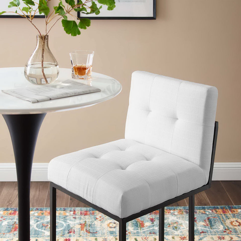 Privy Black Stainless Steel Upholstered Fabric Counter Stool by Modway