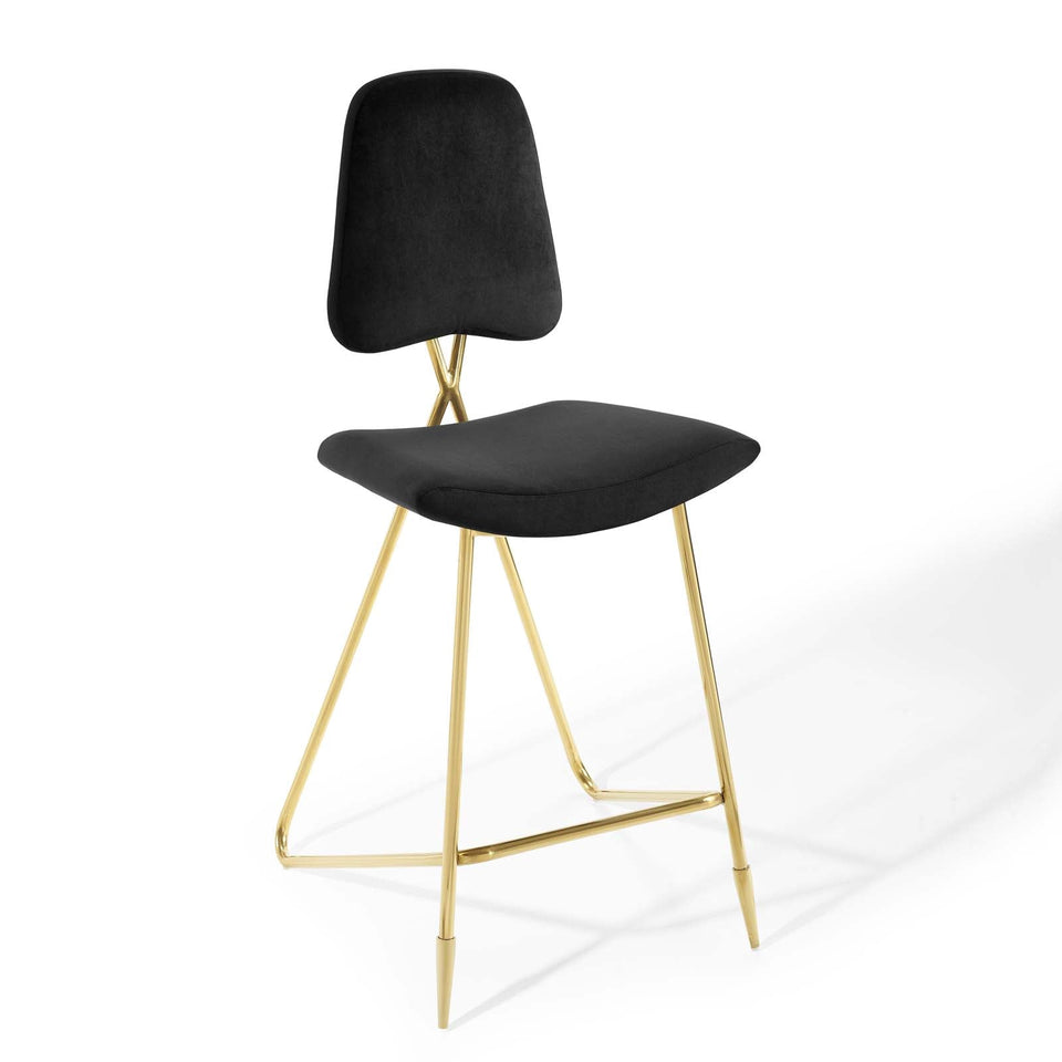Ponder Performance Velvet Bar Stool by Modway