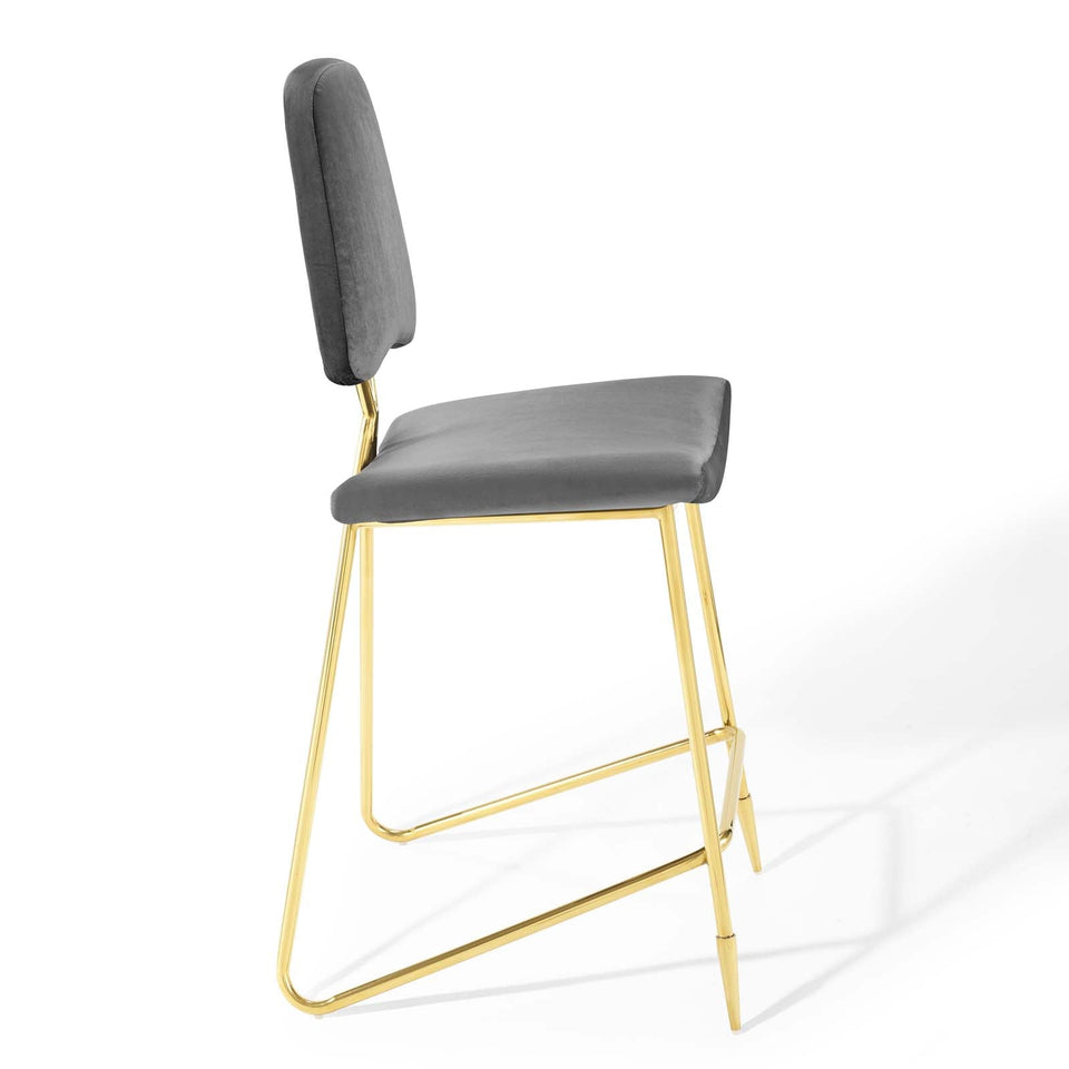 Ponder Performance Velvet Bar Stool by Modway