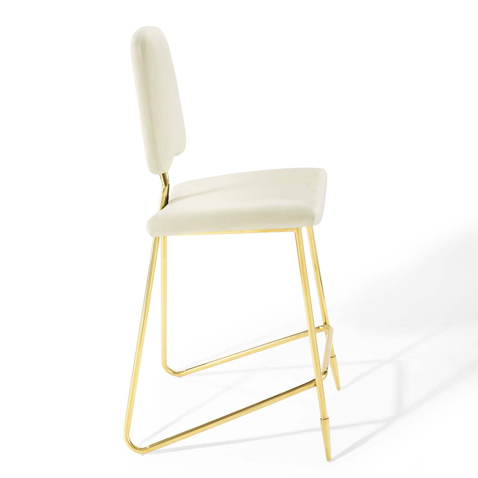 Ponder Performance Velvet Bar Stool by Modway