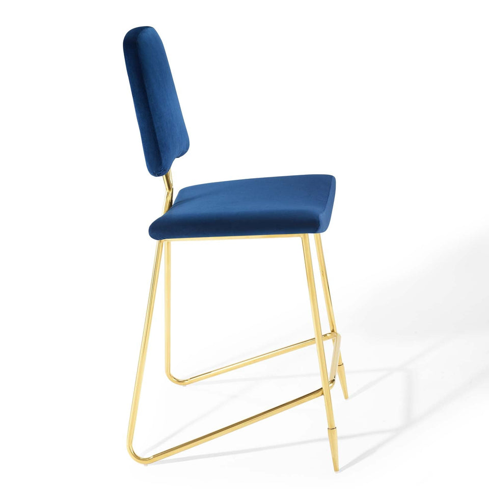 Ponder Performance Velvet Bar Stool by Modway