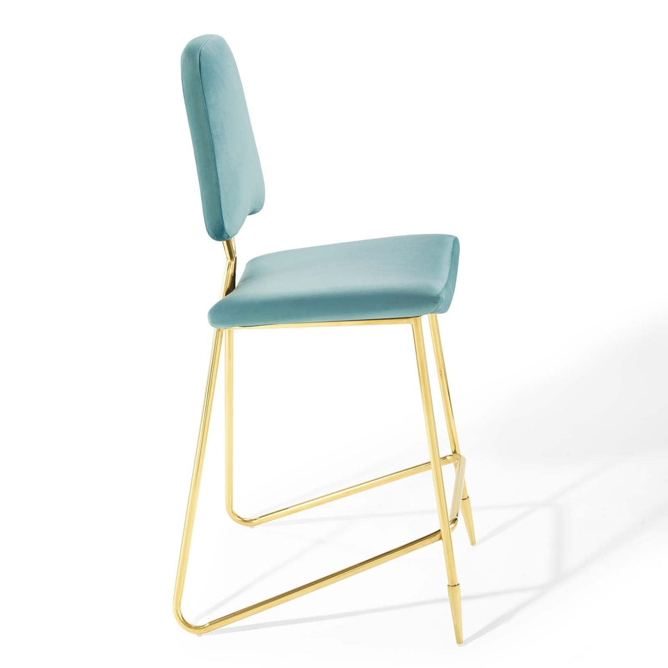 Ponder Performance Velvet Bar Stool by Modway