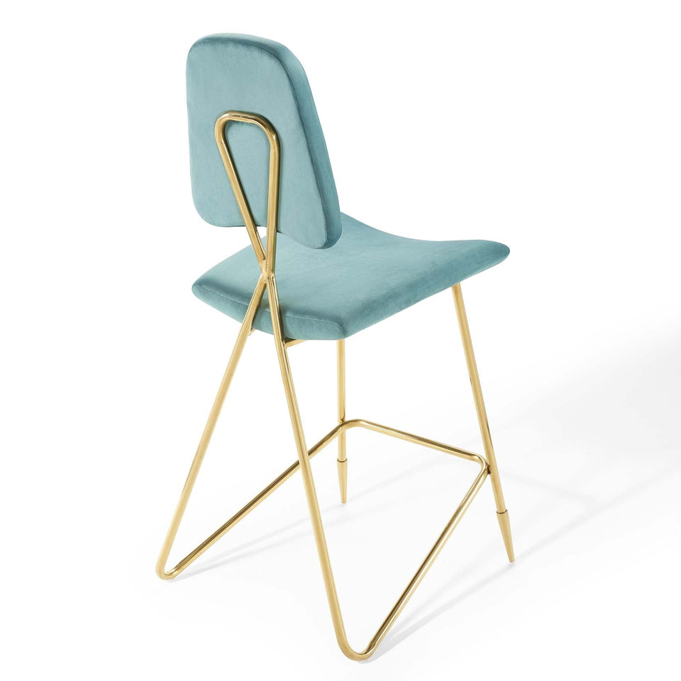 Ponder Performance Velvet Bar Stool by Modway