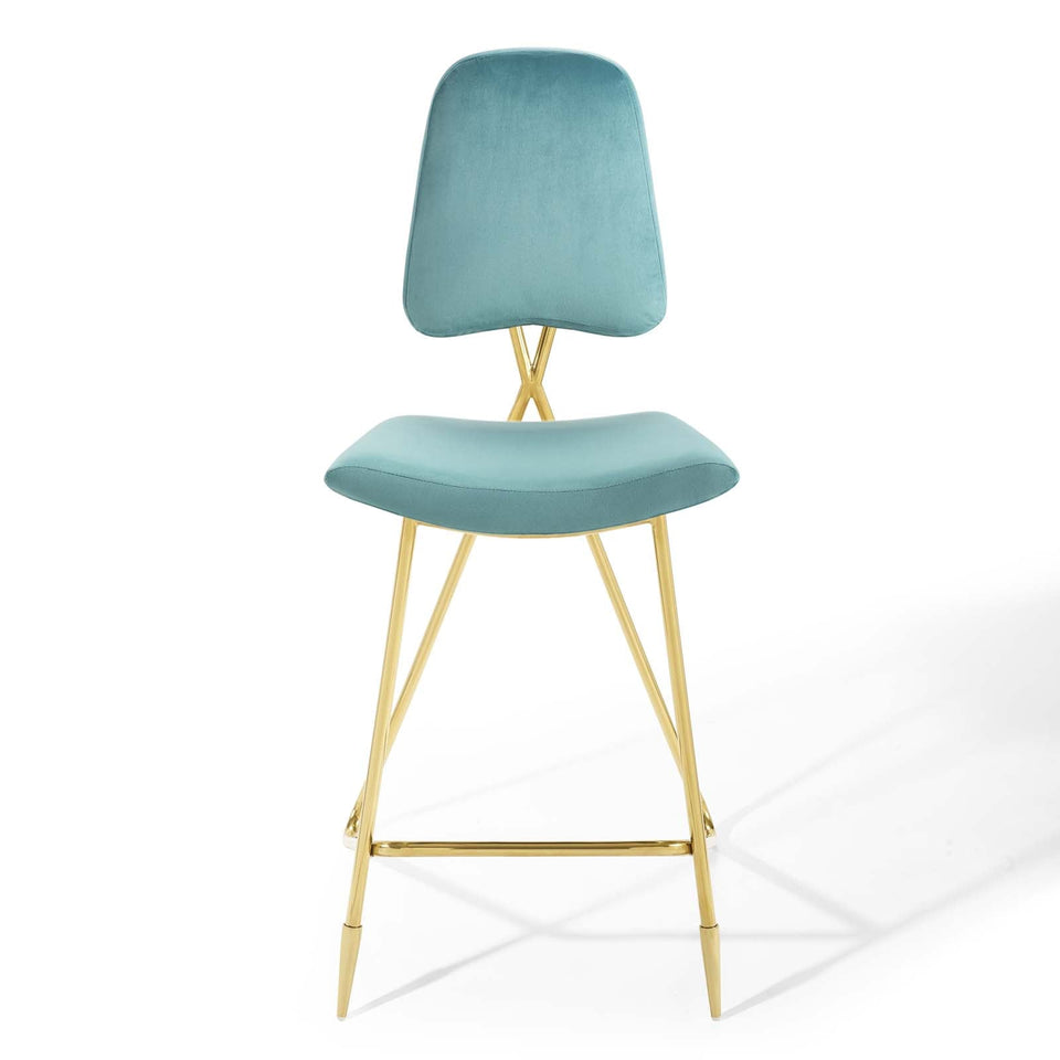 Ponder Performance Velvet Bar Stool by Modway