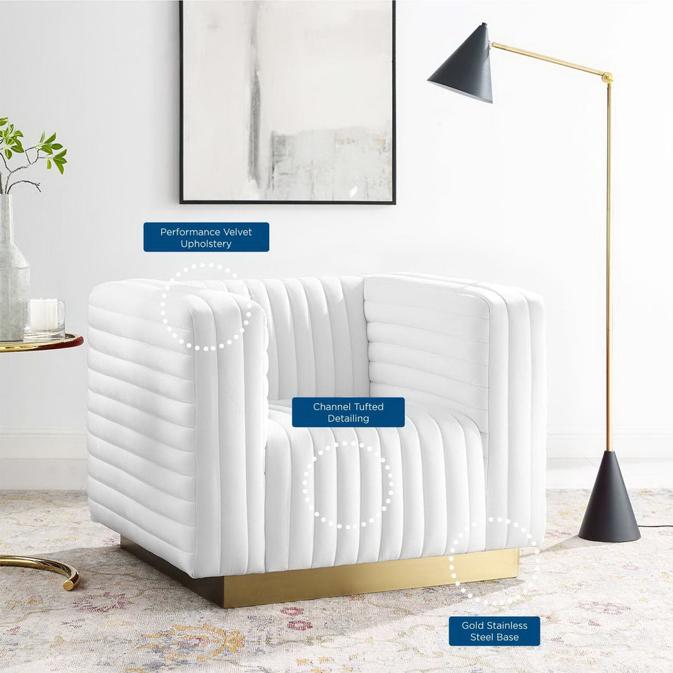 Charisma Channel Tufted Performance Velvet Accent Armchair by Modway