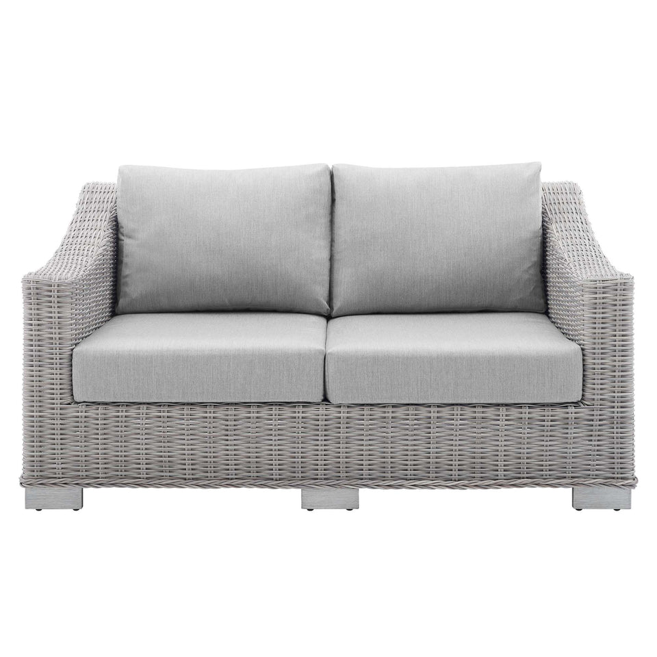 Conway Sunbrella® Outdoor Patio Wicker Rattan Loveseat by Modway