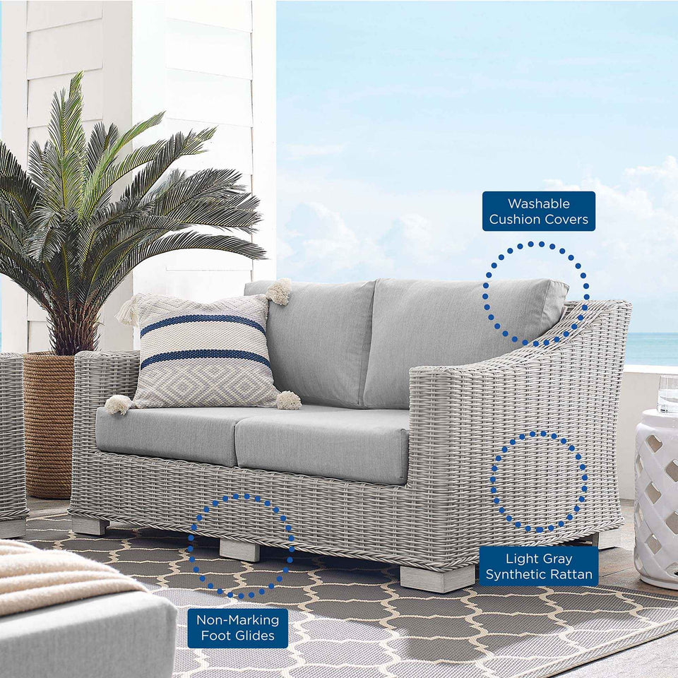 Conway Sunbrella® Outdoor Patio Wicker Rattan Loveseat by Modway