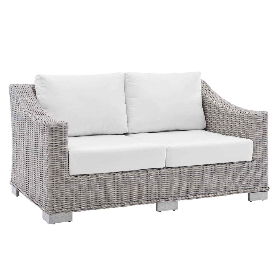 Conway Sunbrella® Outdoor Patio Wicker Rattan Loveseat by Modway