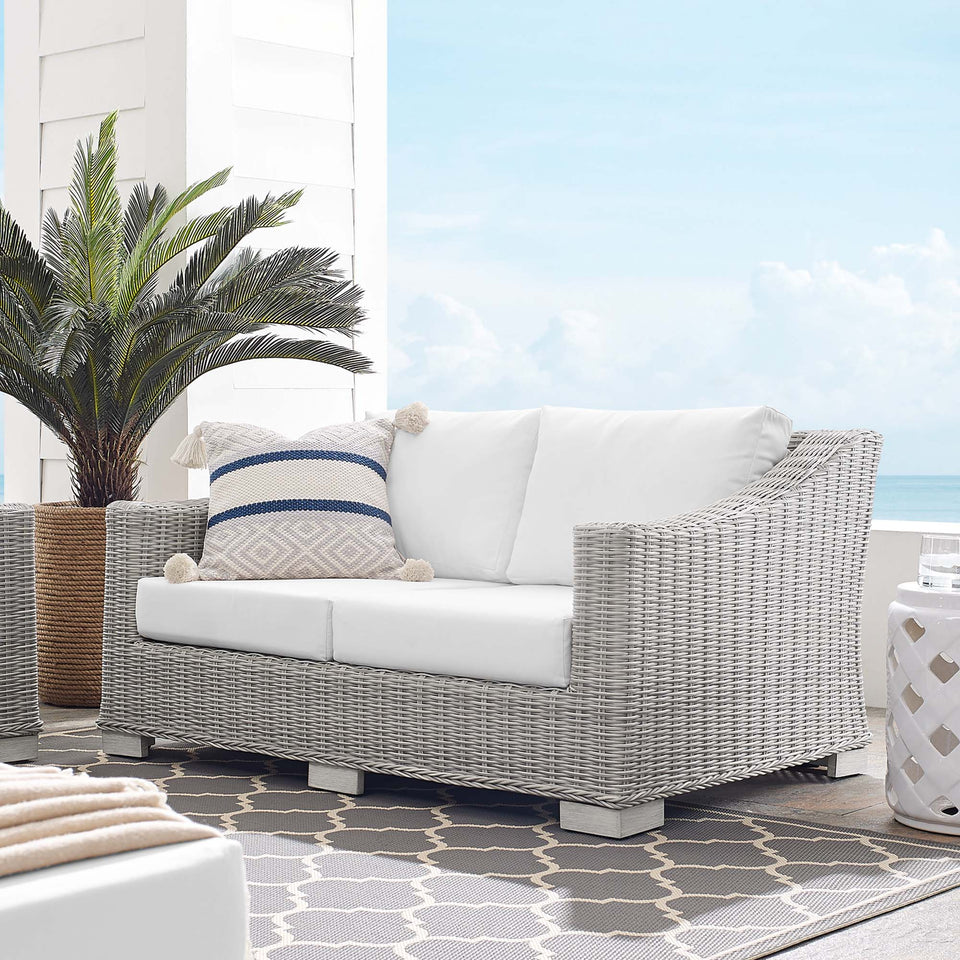 Conway Sunbrella® Outdoor Patio Wicker Rattan Loveseat by Modway