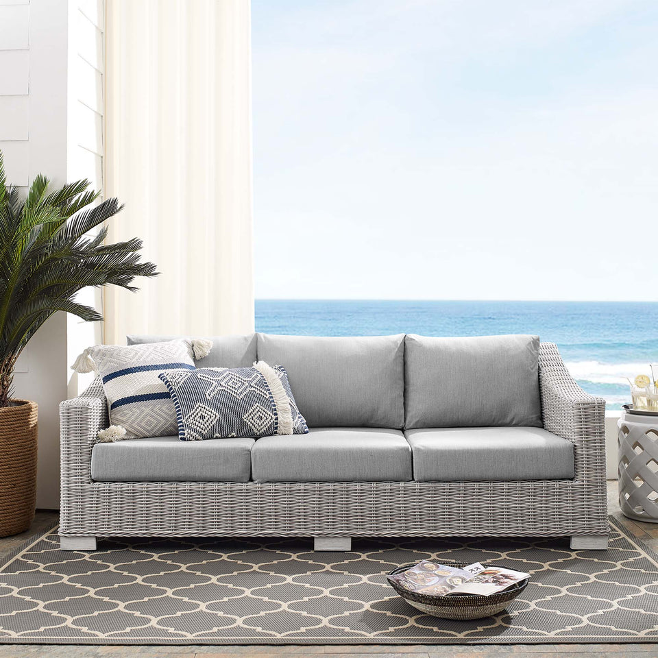 Conway Sunbrella® Outdoor Patio Wicker Rattan Sofa by Modway