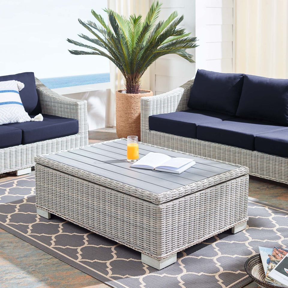 Conway 45" Outdoor Patio Wicker Rattan Coffee Table by Modway