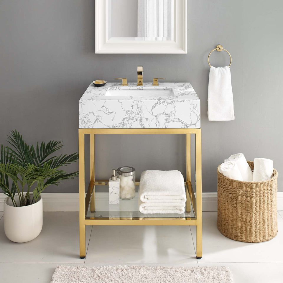 Kingsley Stainless Steel Bathroom Vanity by Modway