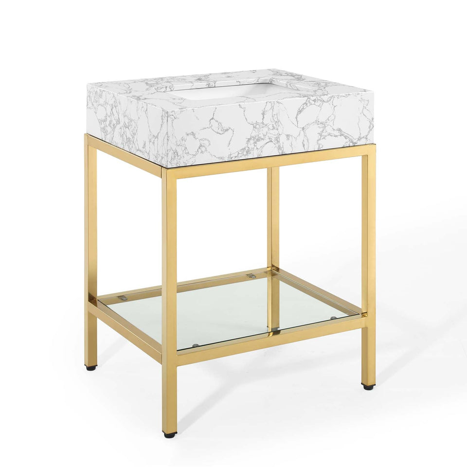 Kingsley Stainless Steel Bathroom Vanity by Modway