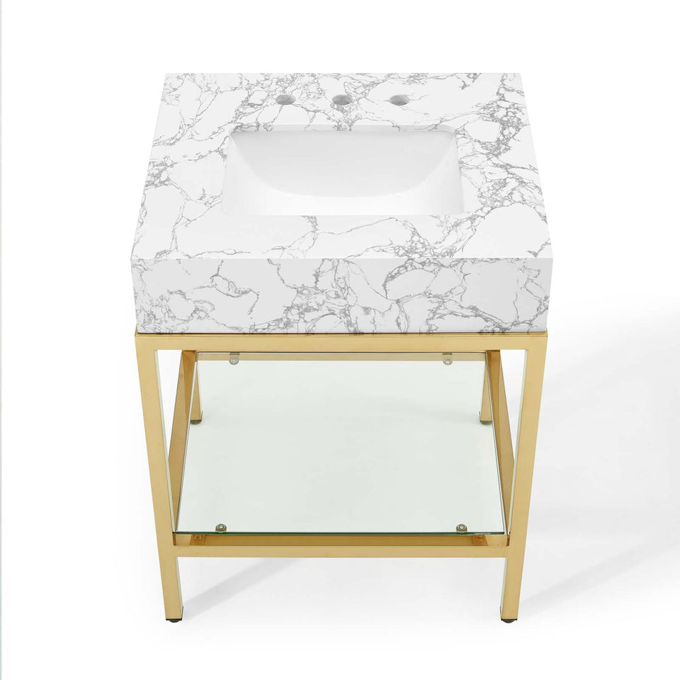Kingsley Stainless Steel Bathroom Vanity by Modway