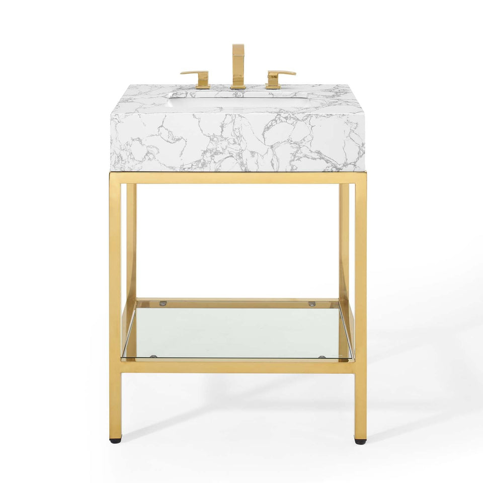 Kingsley Stainless Steel Bathroom Vanity by Modway