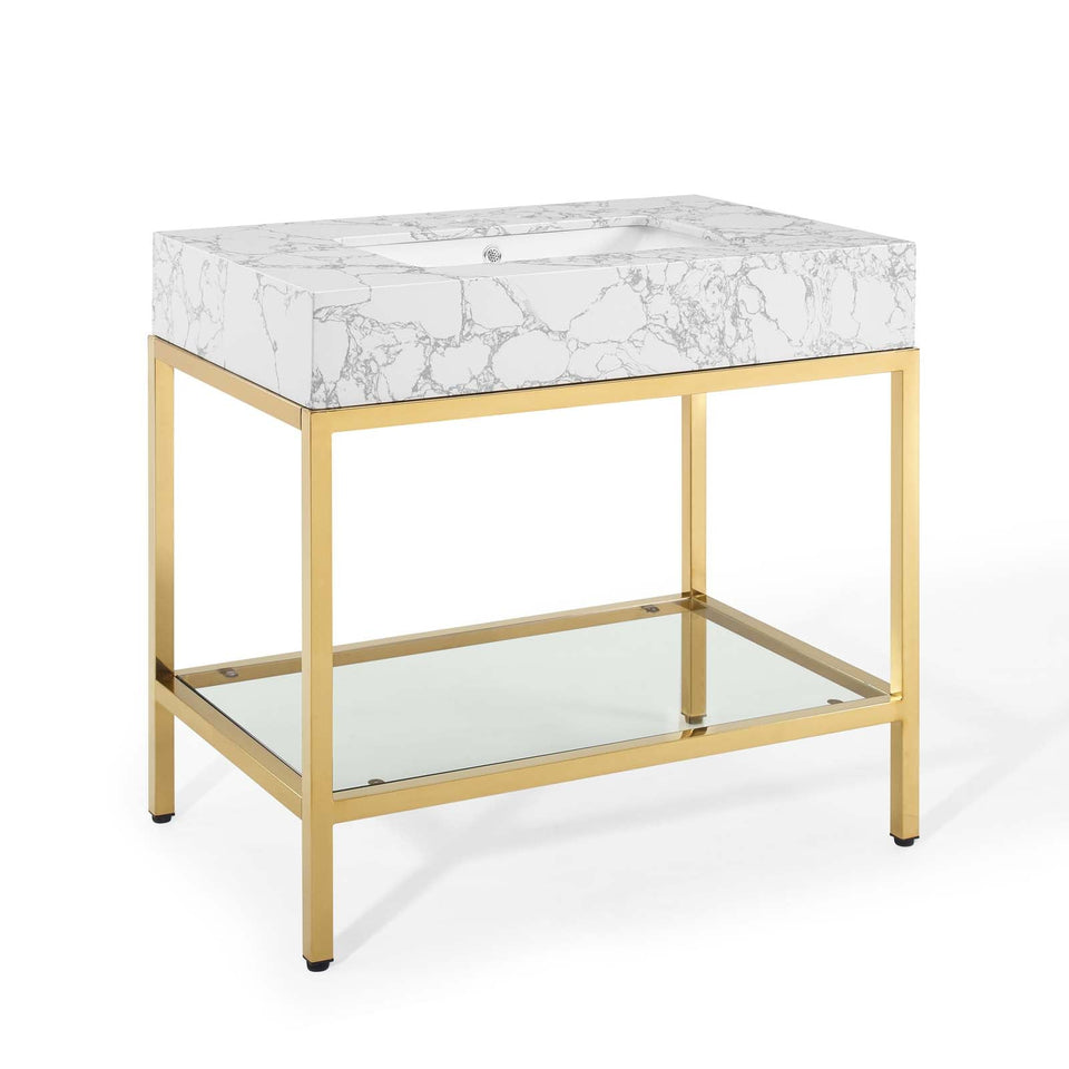 Kingsley Stainless Steel Bathroom Vanity by Modway