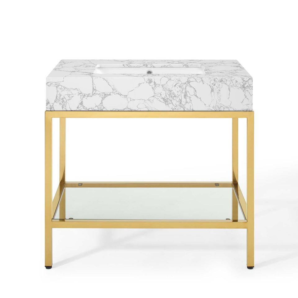 Kingsley Stainless Steel Bathroom Vanity by Modway