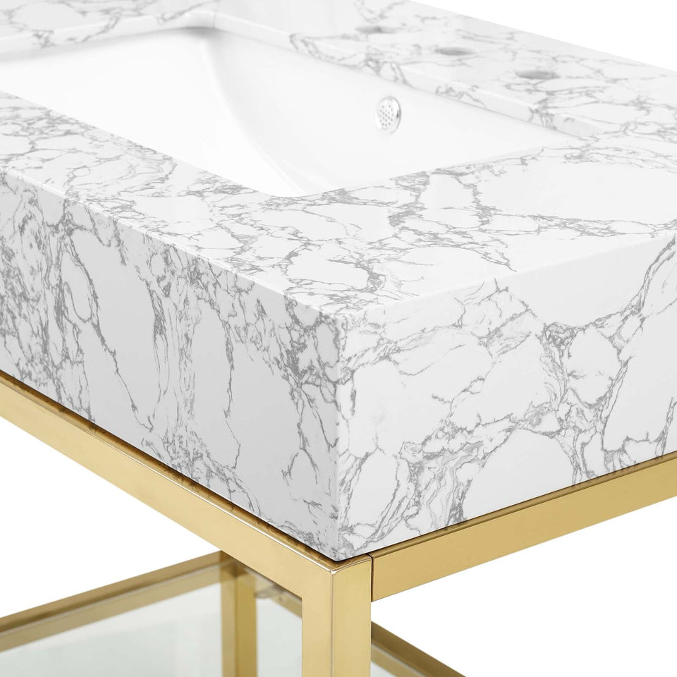 Kingsley Stainless Steel Bathroom Vanity by Modway