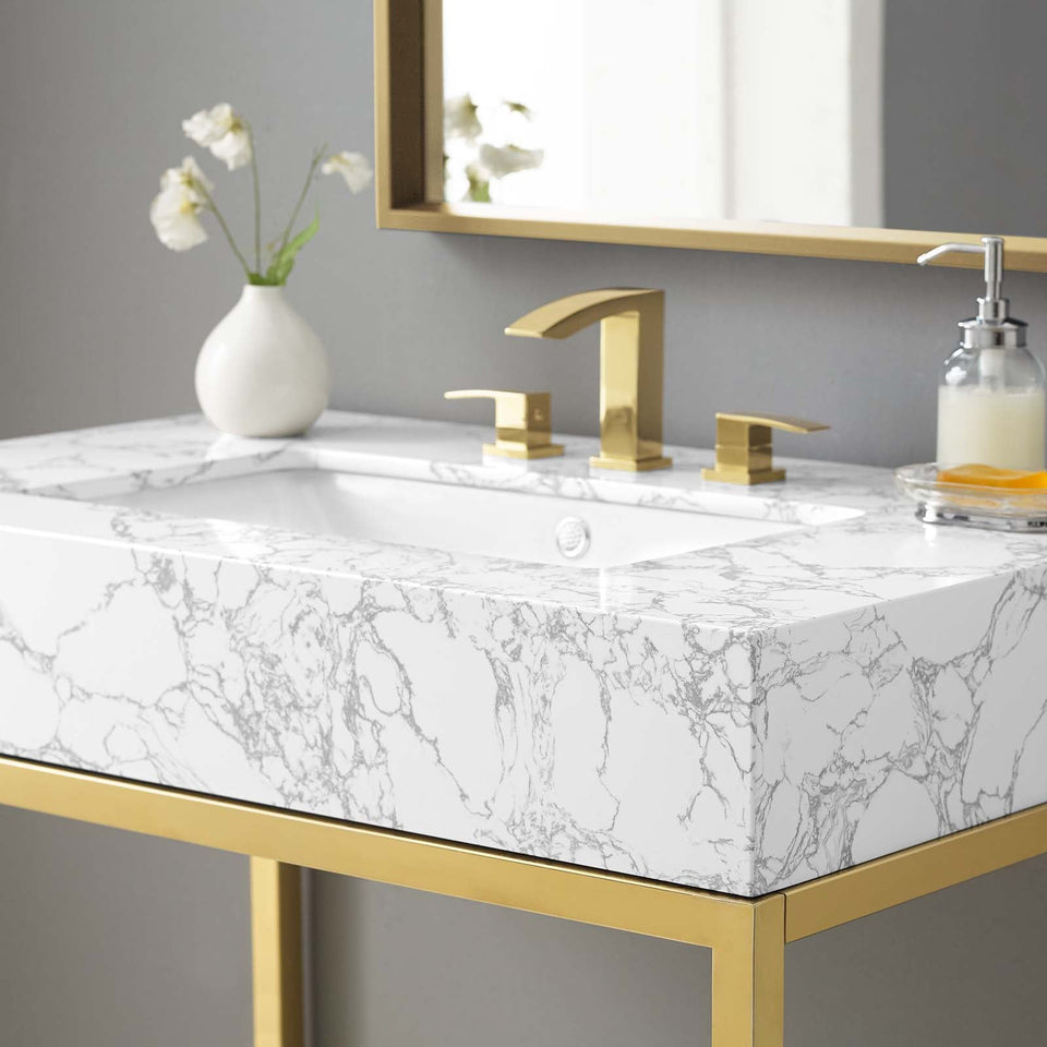 Kingsley Stainless Steel Bathroom Vanity by Modway