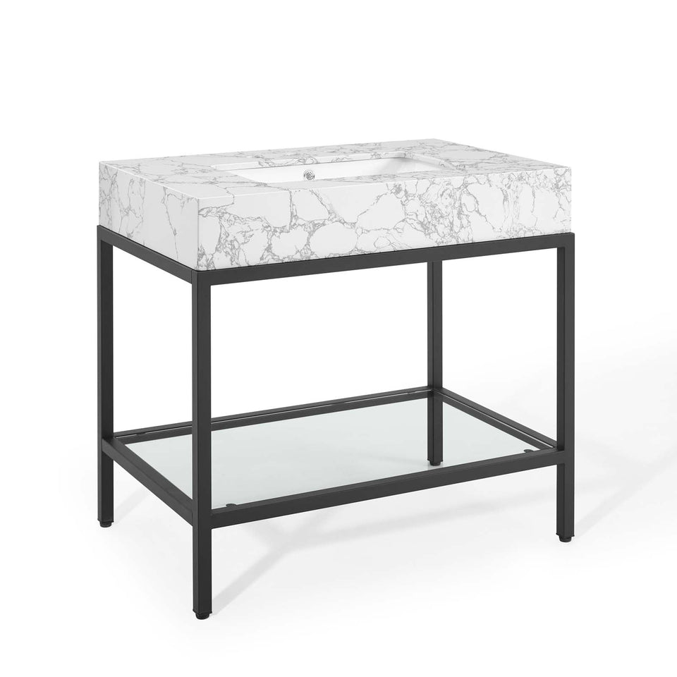 Kingsley Stainless Steel Bathroom Vanity by Modway