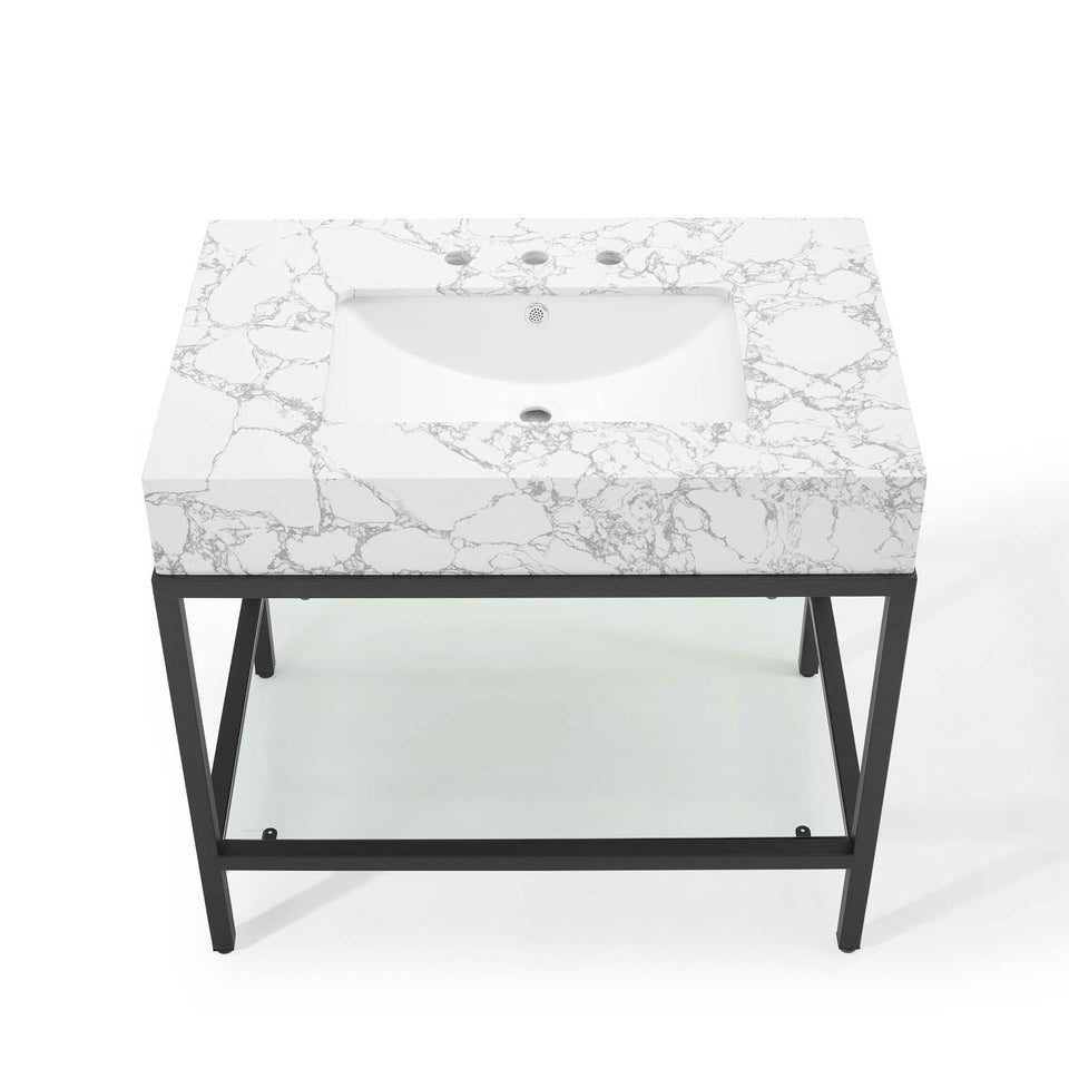 Kingsley Stainless Steel Bathroom Vanity by Modway