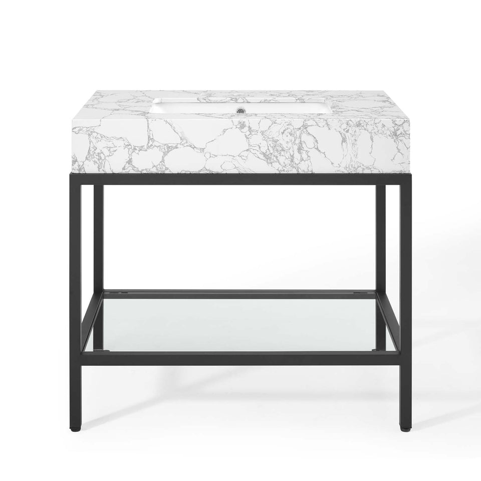 Kingsley Stainless Steel Bathroom Vanity by Modway